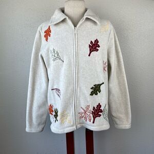 Holiday Lodge Full Zip Autumn Fleece Jacket Size M EUC